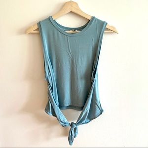 Aritzia Wilfred Tie Front Crop Tank Top